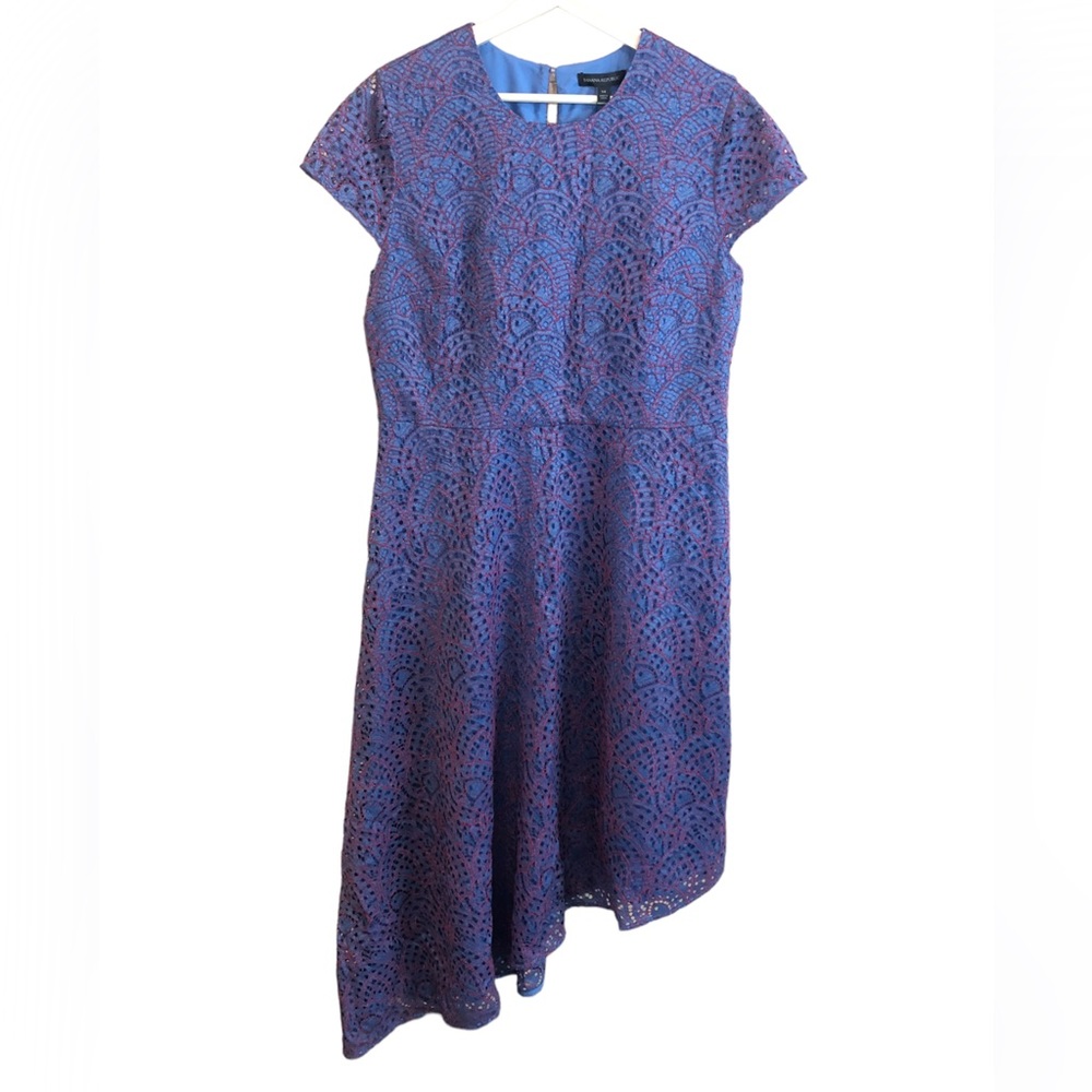 Banana Republic || NWT || Blue & Red Eyelet Asymmetrical Dress